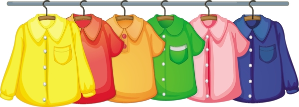彩色衣服晾衣架插图背景