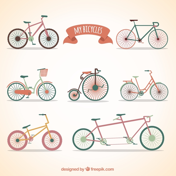 创意自行车设计矢量素材图片