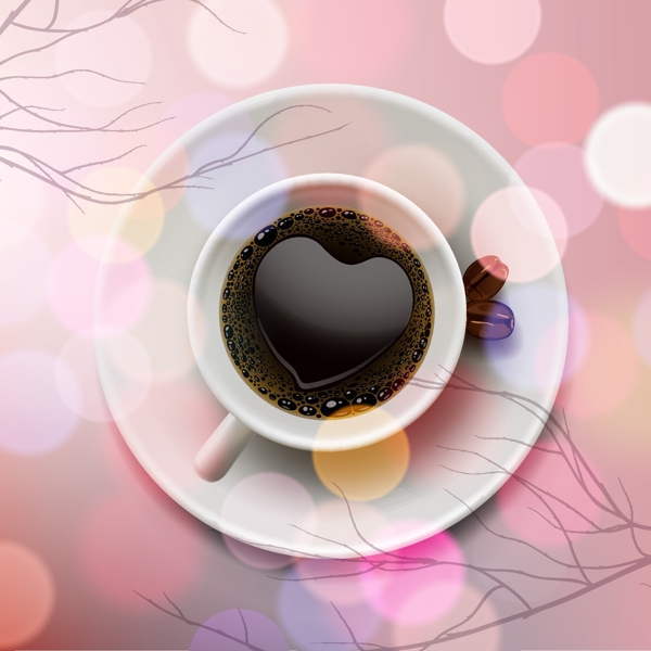 浪漫心形咖啡