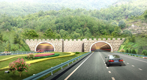 高速公路隧道口端墙式