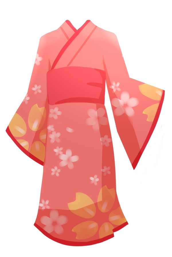 粉色的日本裙子插画