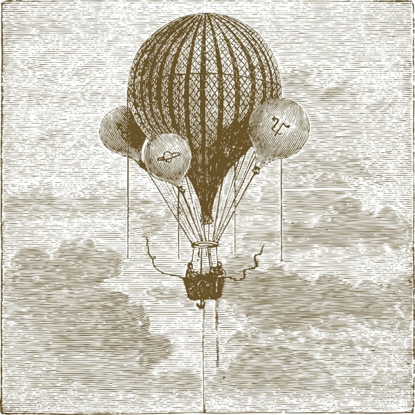 热气球线条热气球矢量热气球素描
