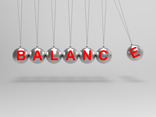 平衡球显示平衡的生活