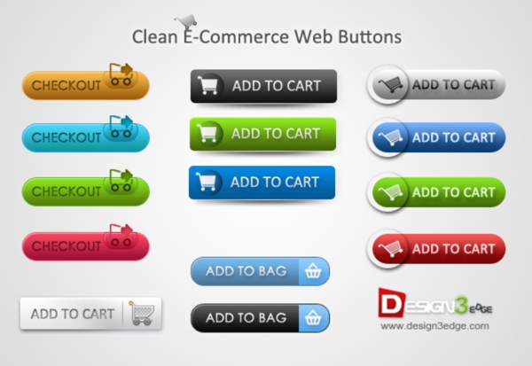 多款实用购物车按钮PSD素材下载