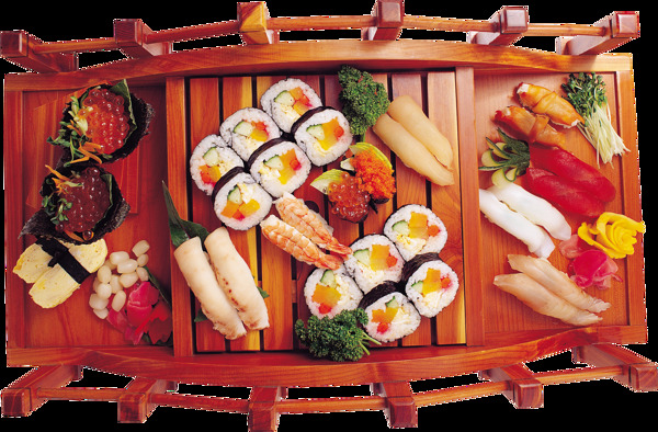 鲜美寿司船料理美食产品实物