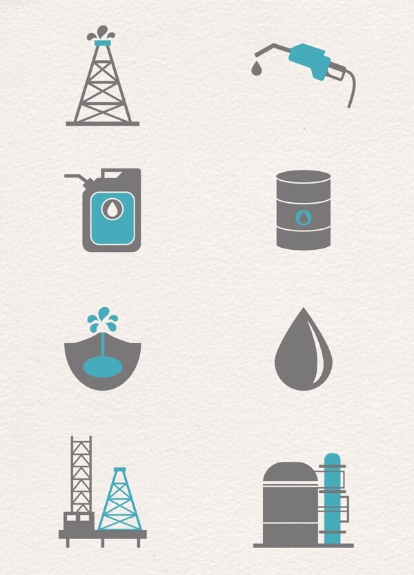 石油开采图标卡通简约设计