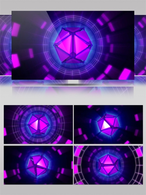 紫色能量方块视频素材