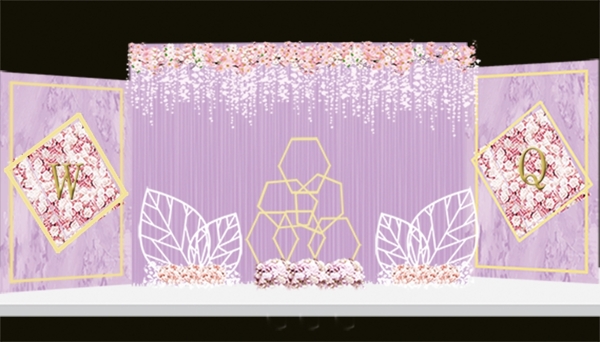 紫色小清新婚礼效果图