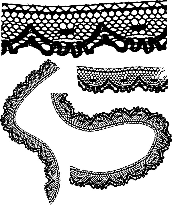 实际的黑色和白色花边矢量素材品种
