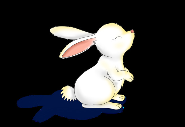 中秋月兔玉兔插画卡通海报素材