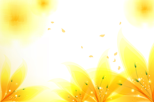 黄色鲜艳花朵装饰画素材