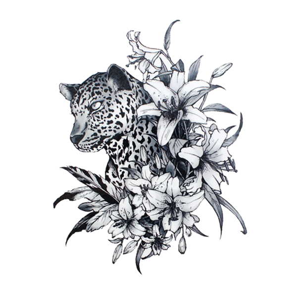 位图艺术效果手绘动物豹子免费素材