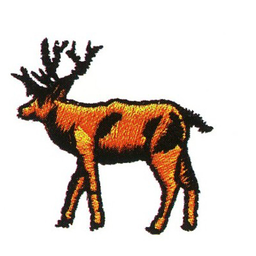 绣花动物鹿羚羊色彩免费素材