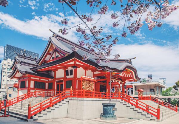 日本富士山寺庙图片