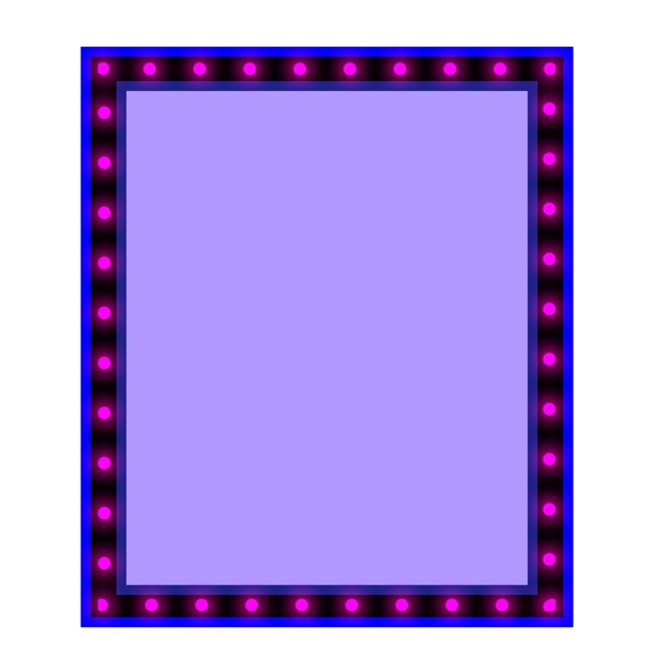 紫色创意霓虹灯管发光灯光科技感长方形边框装饰电商