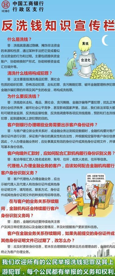 银行反洗钱展架图片