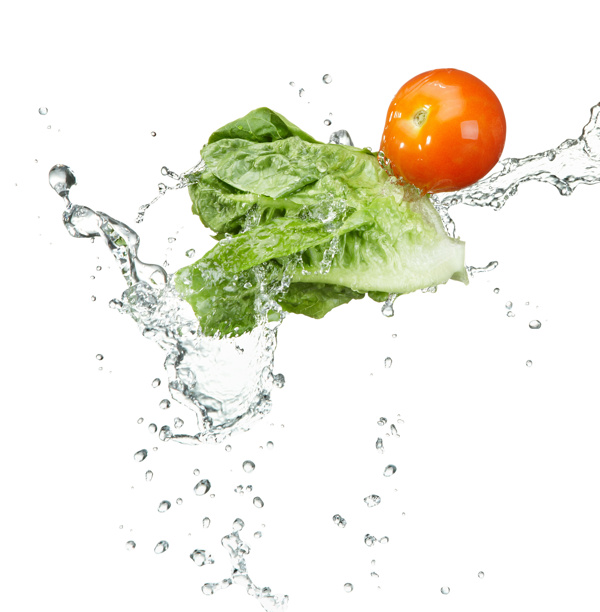 动感水花西红柿和青菜图片