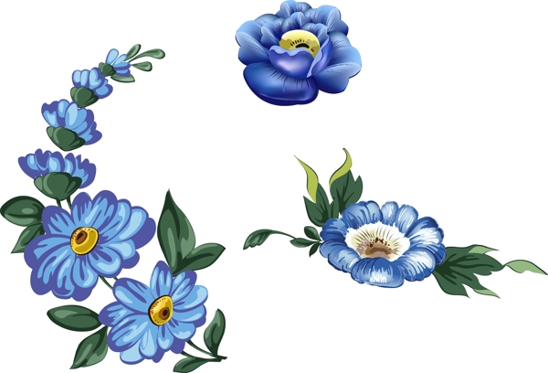 蓝色花朵花藤图片
