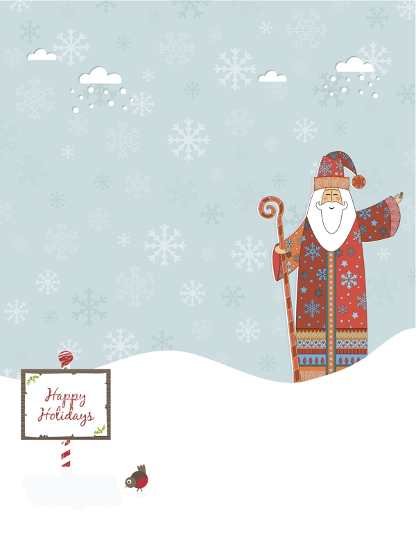 快乐节日冰岛圣诞海报背景素材