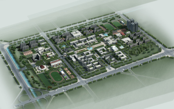 河北师范大学新校区鸟瞰图图片