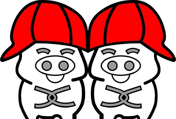 双胞胎logo猪图片