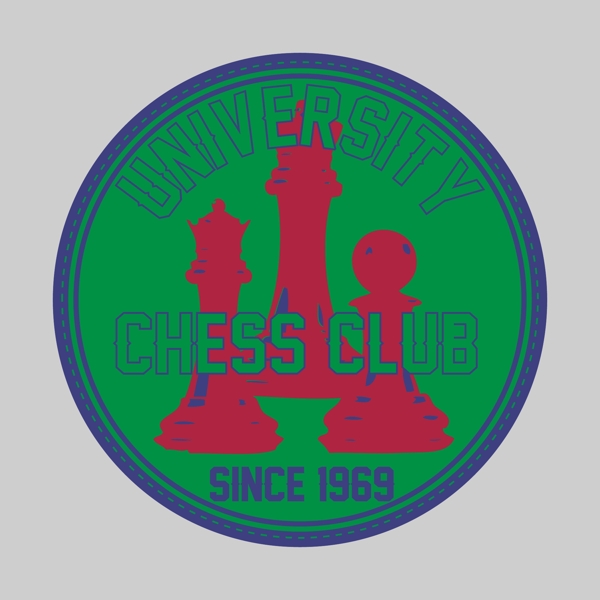 印花矢量图T恤图案图文结合国际象棋徽章免费素材