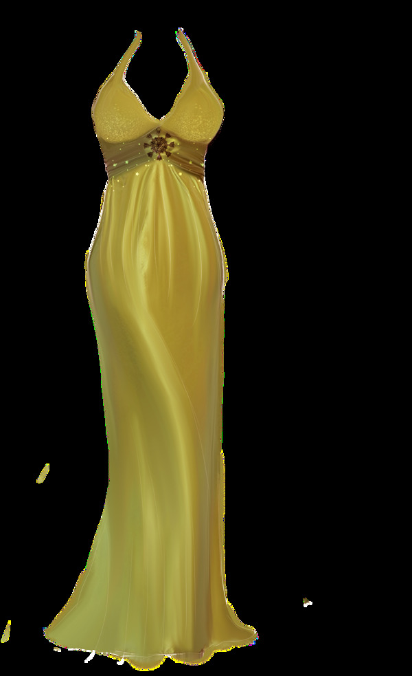 性感的黄色连衣裙