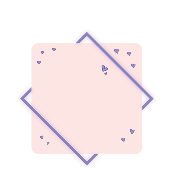 矢量卡通扁平化粉色几何图形边框