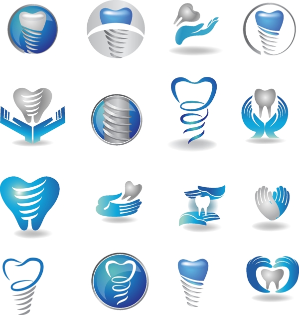 蓝色创意医疗牙科图标