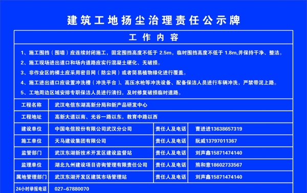 扬尘公示牌