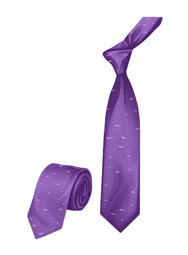 手绘男士物件紫色领带男士用品免抠png