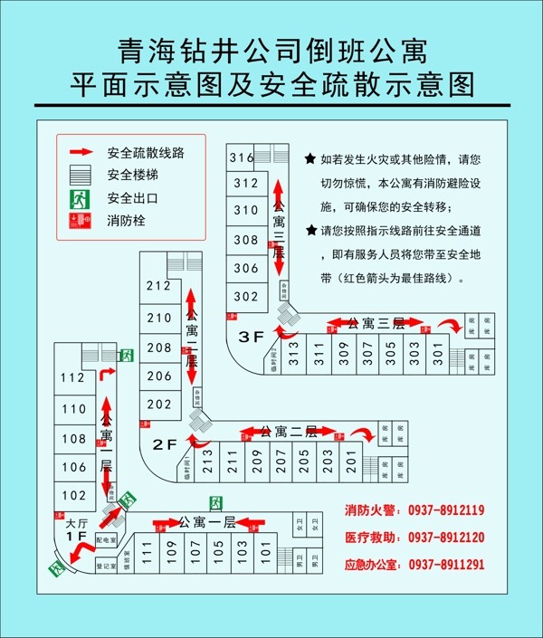 楼层消防平面示意图