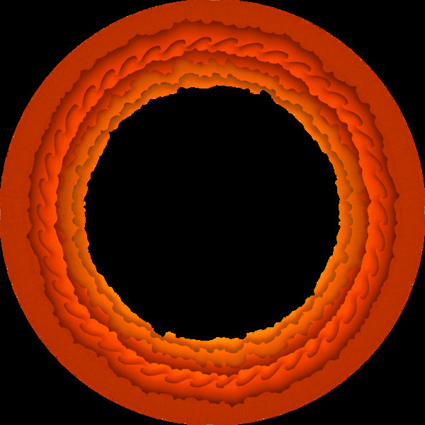 渐变橘色圆环边框png元素