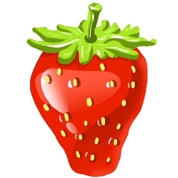手绘一个大草莓插画