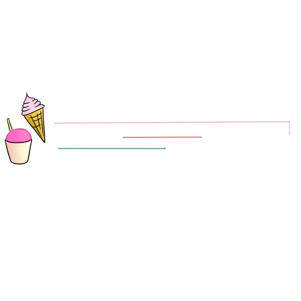 冰淇淋分割线手绘插画