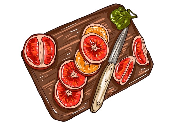 手绘卡通可爱水果食物插画