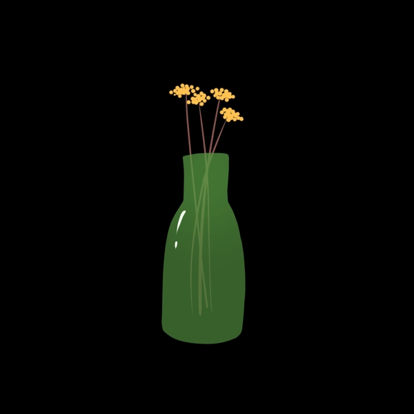 鲜花花瓶绿色玻璃瓶