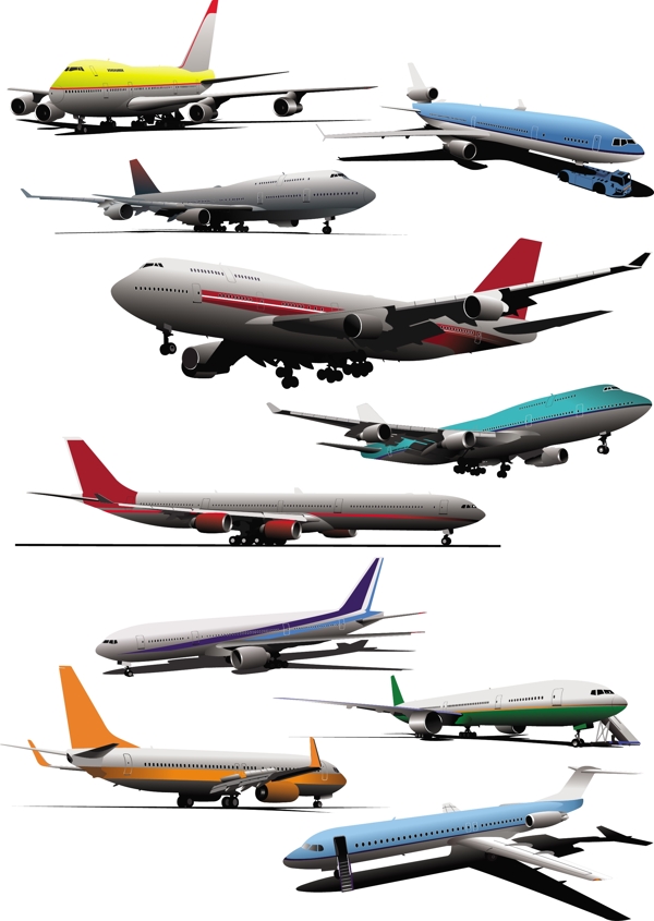 各种各样的矢量飞机