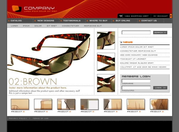欧美某眼镜公司网站模板