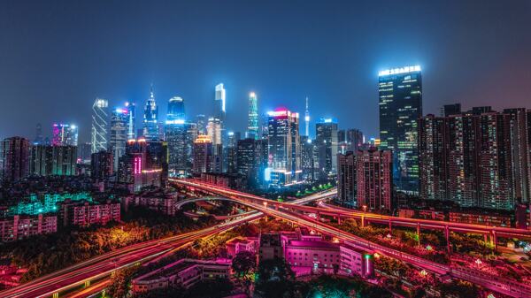 广州立交桥夜景图片