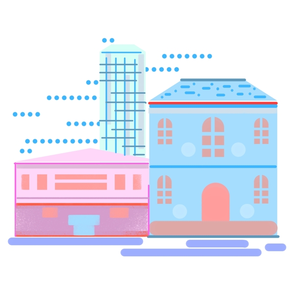 城市房屋建筑插画