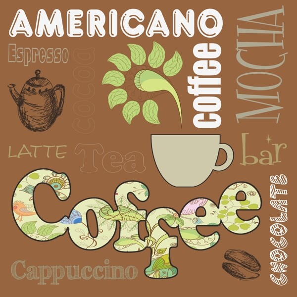 咖啡文字海报创意咖啡海报