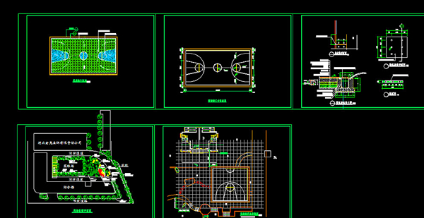 篮球场施工图图片