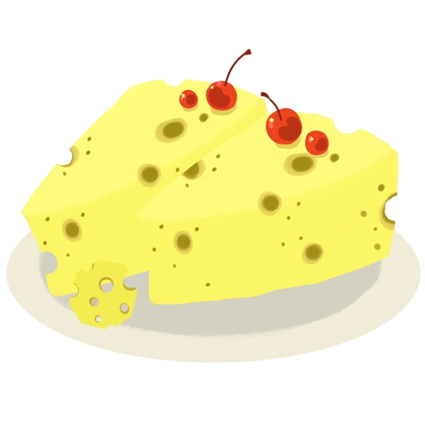 黄色奶油蛋糕水果插图