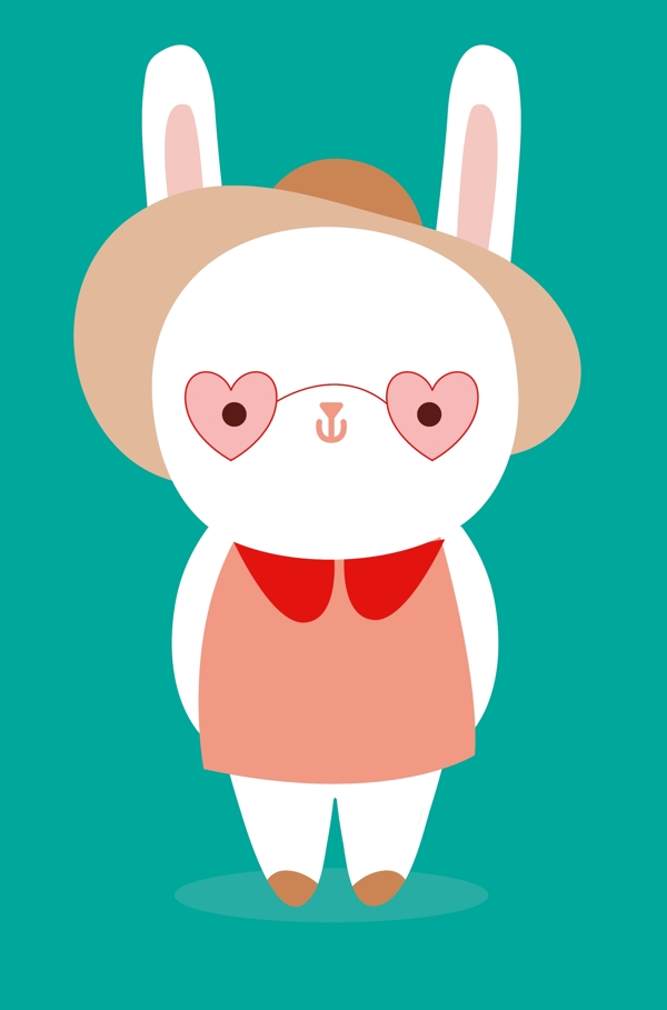 可爱的小白兔插画