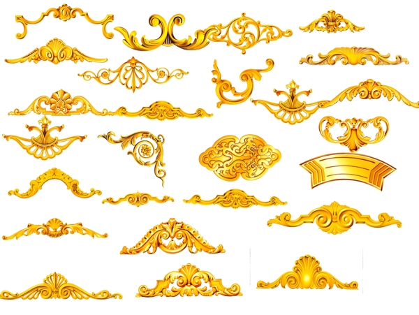 金色装饰图案分层素材