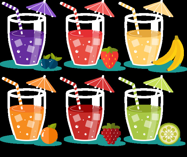 透明玻璃杯果汁插画图标免抠png透明素材