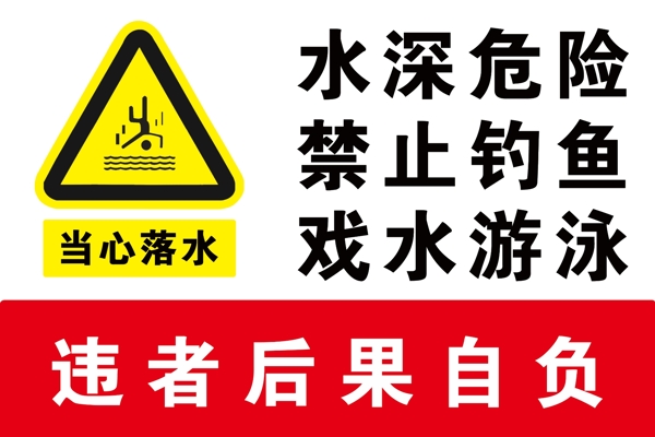 水深危险警示牌