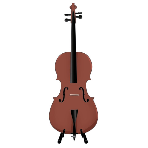 卡通创意微笑的大提琴设计可商用元素
