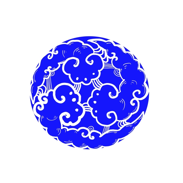 祥云系列古典中国风复古蓝色